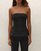 Petro Top - Lola Polka Dot - Black/Cream - Faithfull The Brand