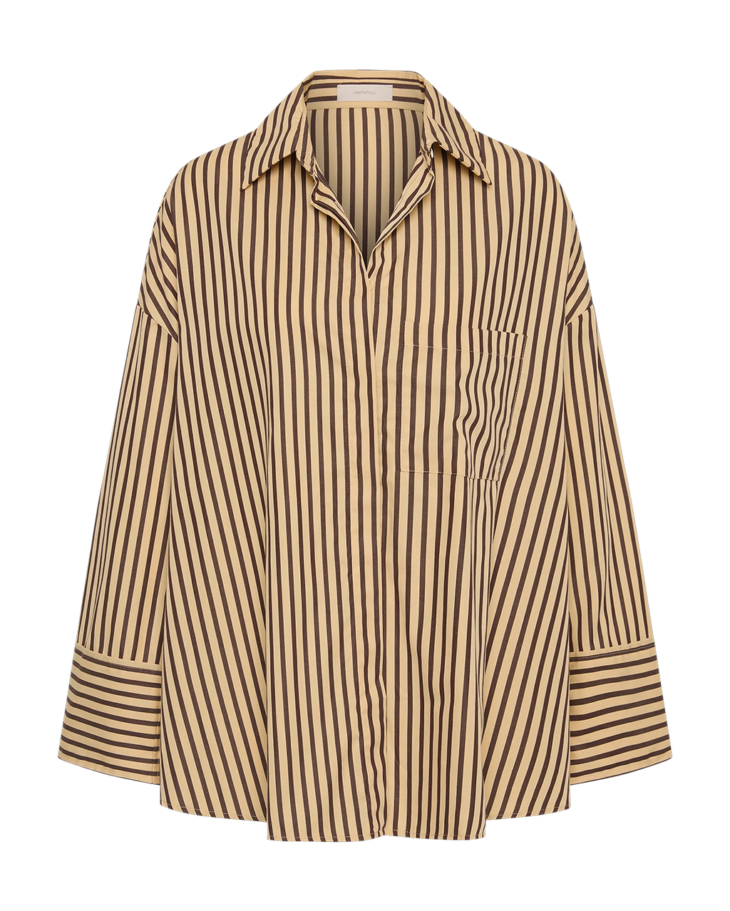 Clemente Shirt - Carmen Stripe - Sand Cedar - Faithfull The Brand