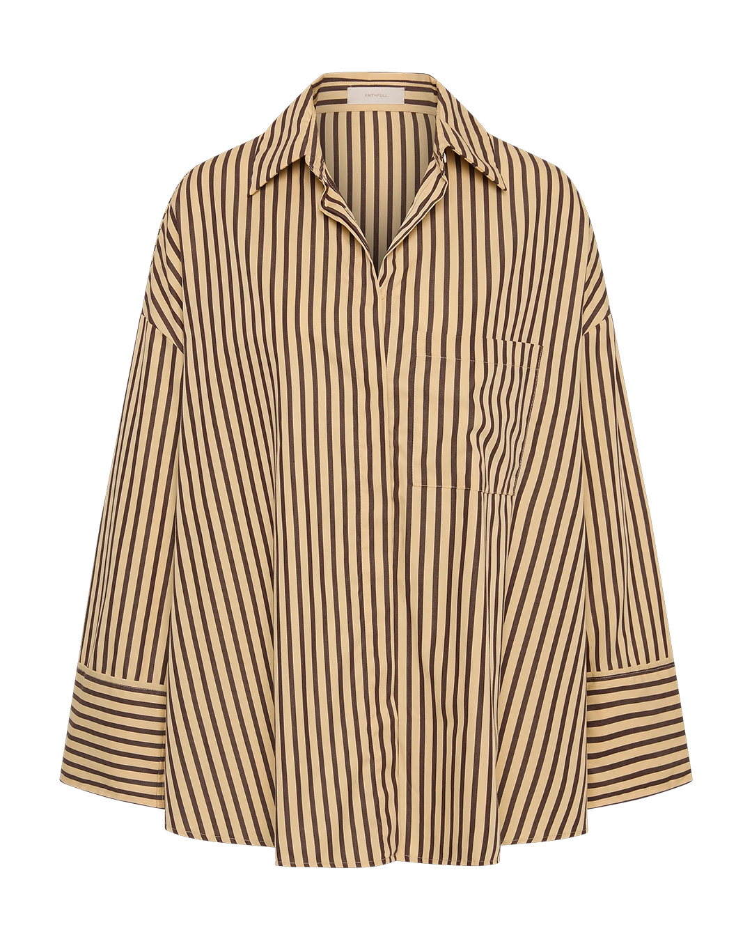 Clemente Shirt - Carmen Stripe - Sand Cedar - Faithfull The Brand