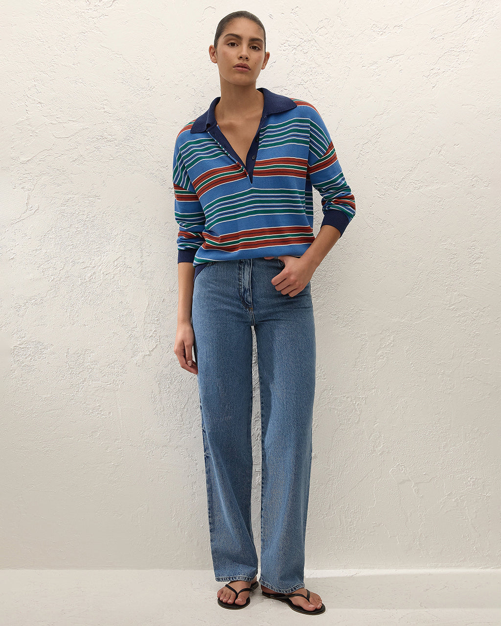 Harlow Oversized Polo - Juan Stripe - Faithfull The Brand
