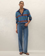 Harlow Oversized Polo - Juan Stripe - Faithfull The Brand