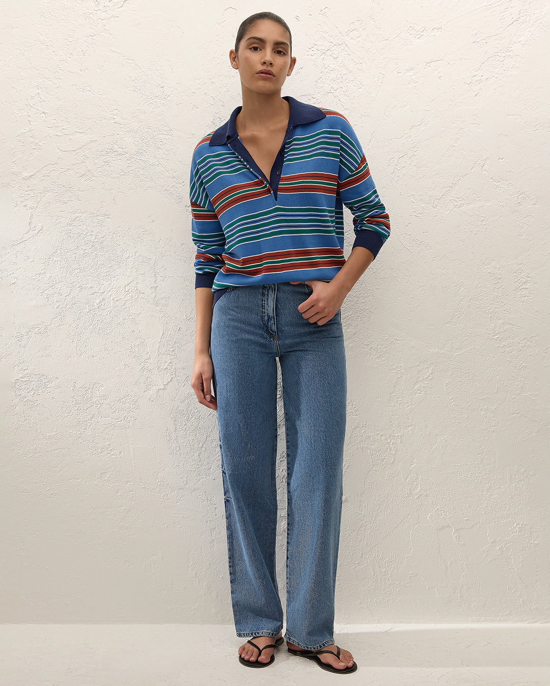 Harlow Oversized Polo - Juan Stripe - Faithfull The Brand