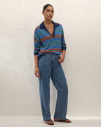 Harlow Oversized Polo - Juan Stripe - Faithfull The Brand