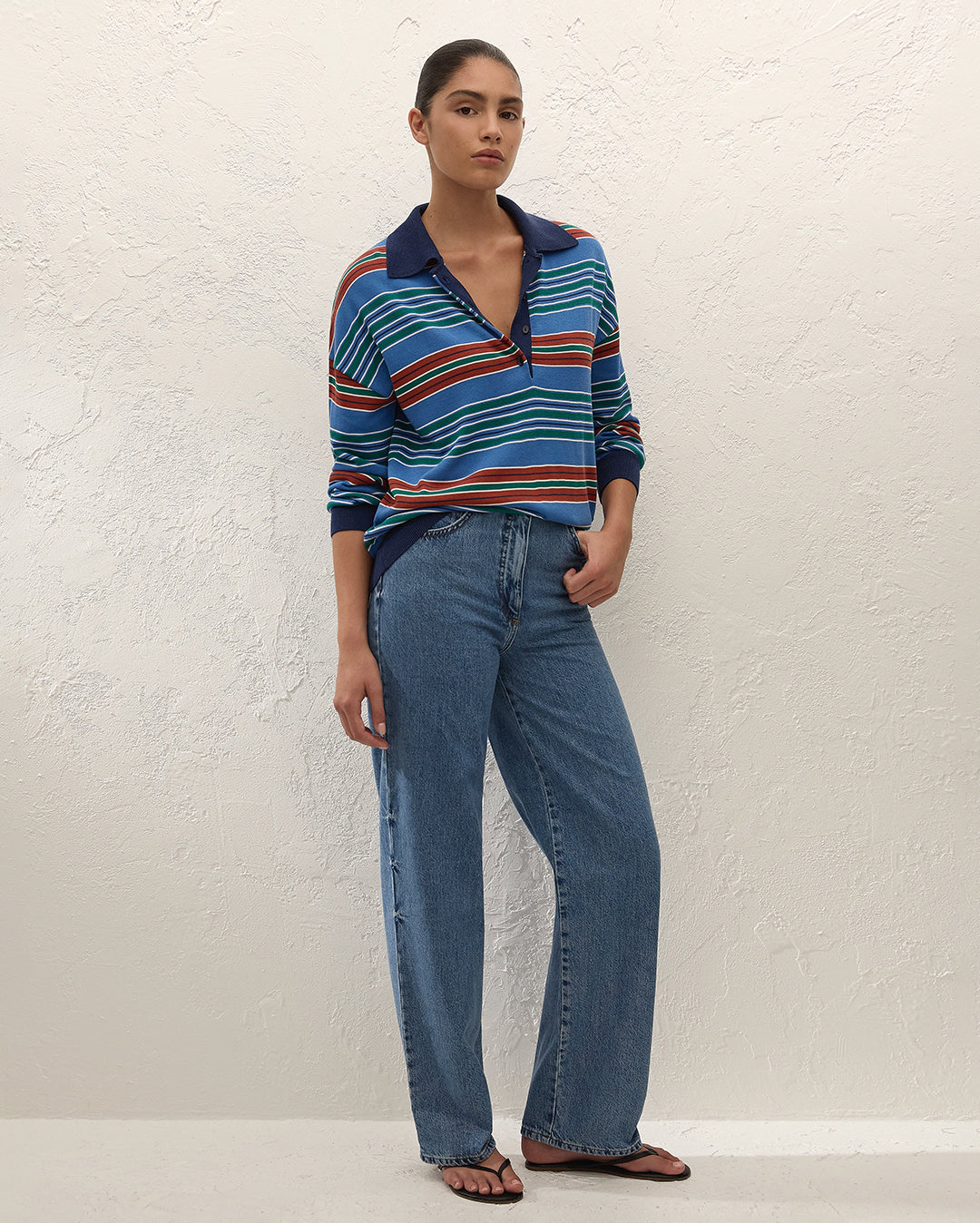Harlow Oversized Polo - Juan Stripe - Faithfull The Brand