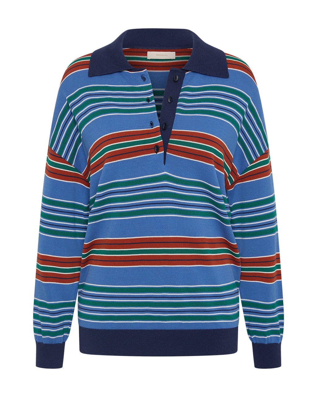 Harlow Oversized Polo - Juan Stripe - Faithfull The Brand