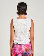 Shirred Tank - Sheer White by Summi Summi - view 2