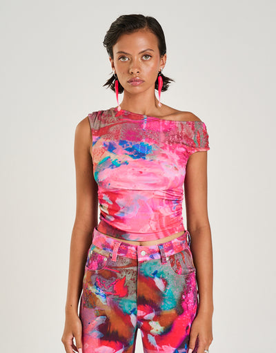Off Shoulder Top - Fish Tank