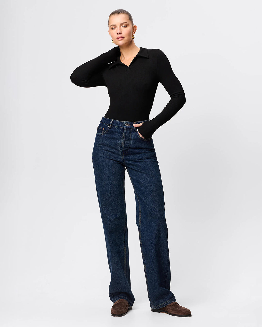 Florence Polo Top - Black - Mossman