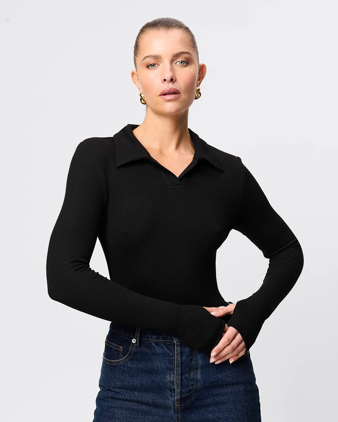Florence Polo Top - Black - Mossman