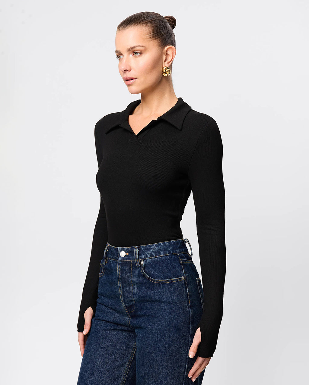 Florence Polo Top - Black - Mossman