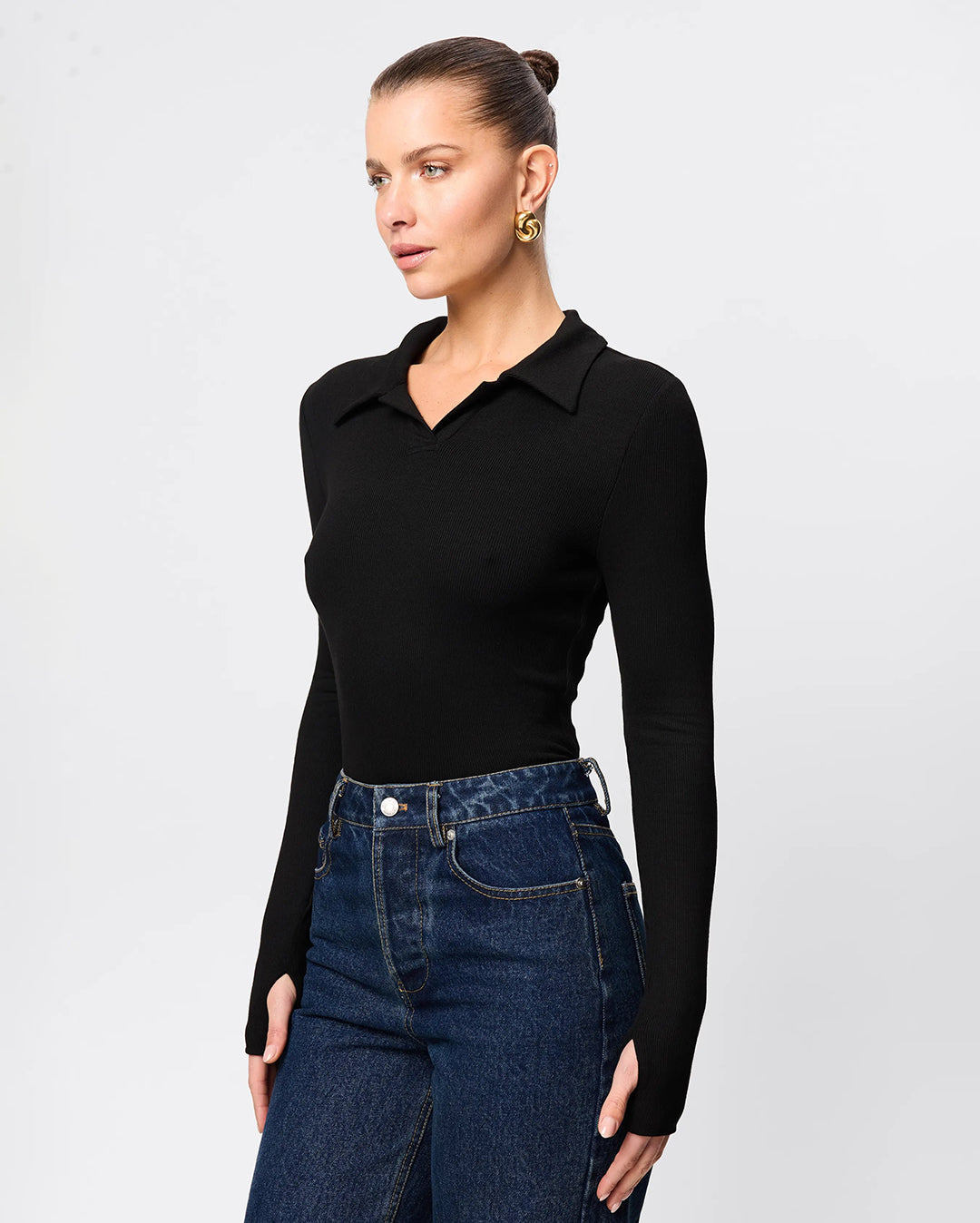 Florence Polo Top - Black - Mossman