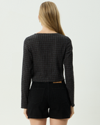 Focus - Seersucker Long Sleeve Top - Black - Afends