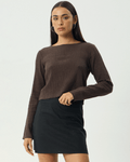 Focus - Seersucker Long Sleeve Top - Coffee - Afends
