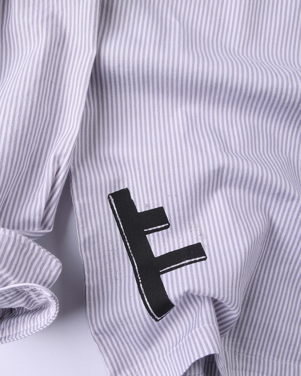 DXD Reynolds Stripe Long Sleeve Shirt - Grey
