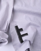DXD Reynolds Stripe Long Sleeve Shirt - Grey
