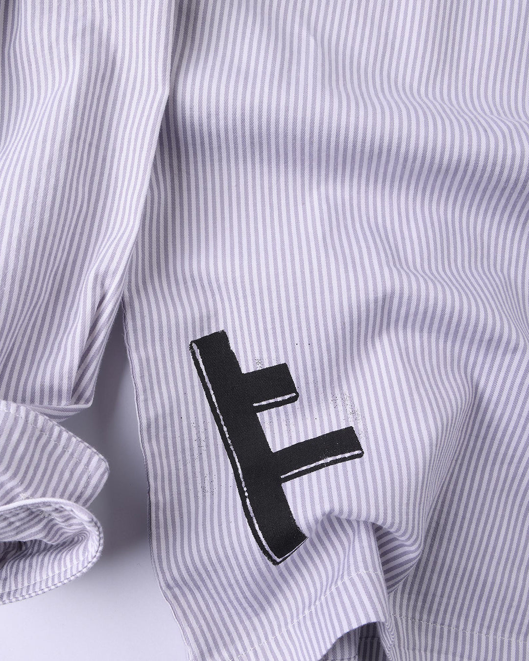 DXD Reynolds Stripe Long Sleeve Shirt - Grey