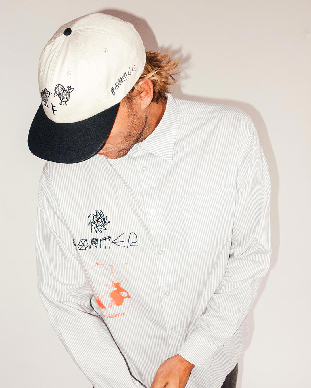DXD Reynolds Stripe Long Sleeve Shirt - Grey