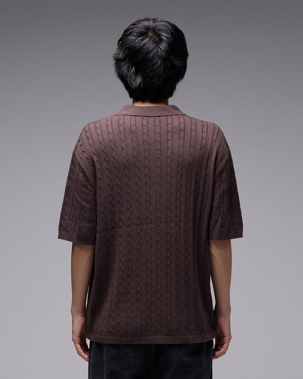 Marilyn Cable Knit Shirt - Chocolate