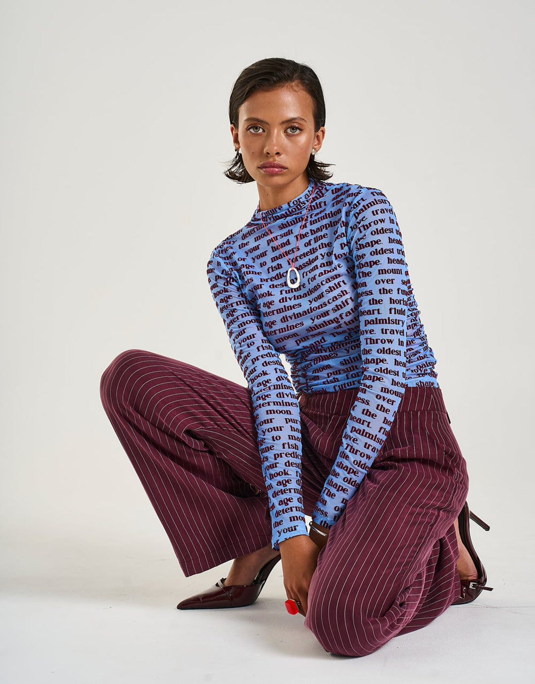 Long Sleeve Ruched Top - Fortune Teller