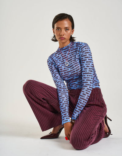Long Sleeve Ruched Top - Fortune Teller