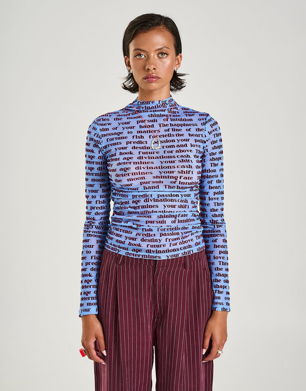 Long Sleeve Ruched Top - Fortune Teller