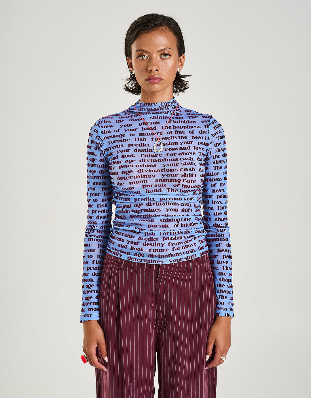 Long Sleeve Ruched Top - Fortune Teller