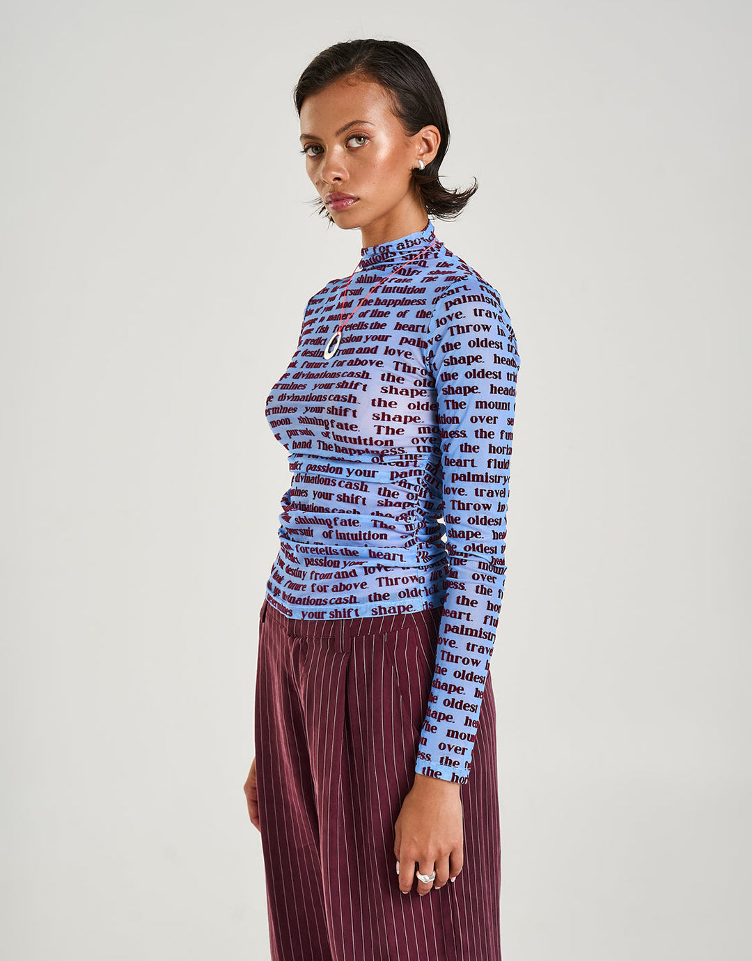 Long Sleeve Ruched Top - Fortune Teller