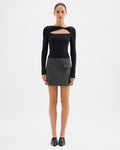 Fosca Mini Skirt - Charcoal - Nude Lucy