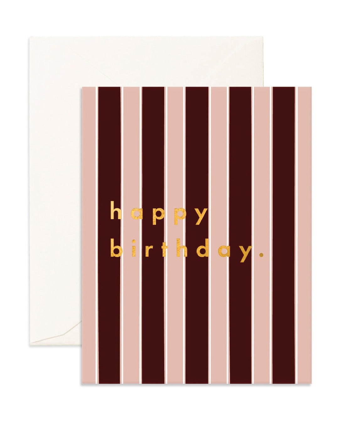 Birthday Sorrento Stripe Card - Burgundy Stripe - Fox & Fallow
