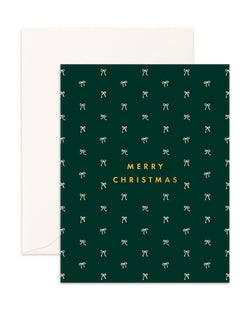 Christmas Tiny Bows Pine Card - Forest Green - Fox & Fallow