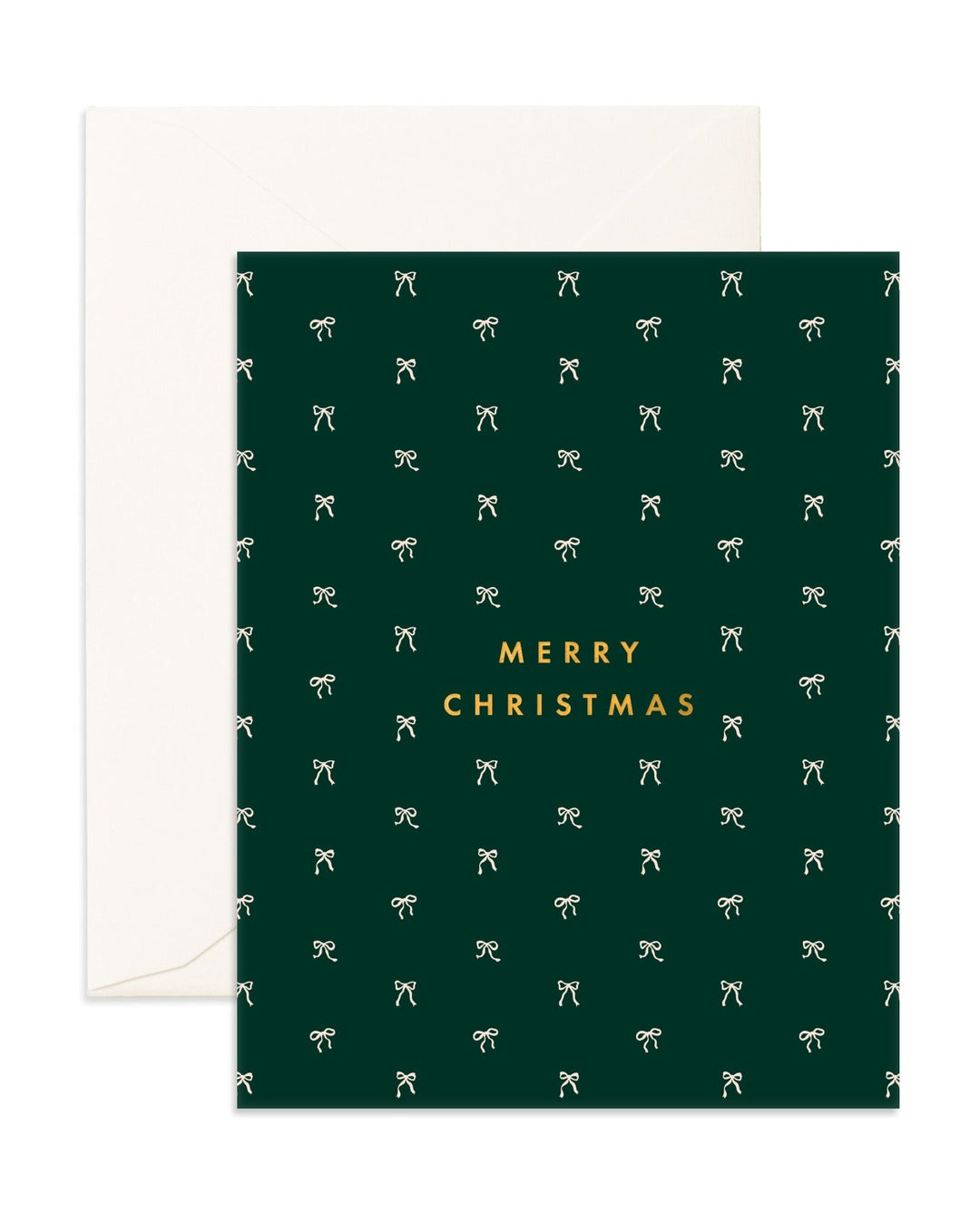 Christmas Tiny Bows Pine Card - Forest Green - Fox & Fallow