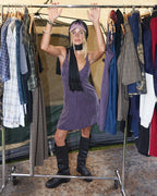 Gerry - Cupro Mini Dress - Aubergine - Afends