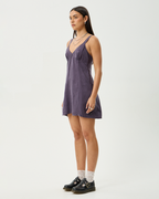Gerry - Cupro Mini Dress - Aubergine - Afends