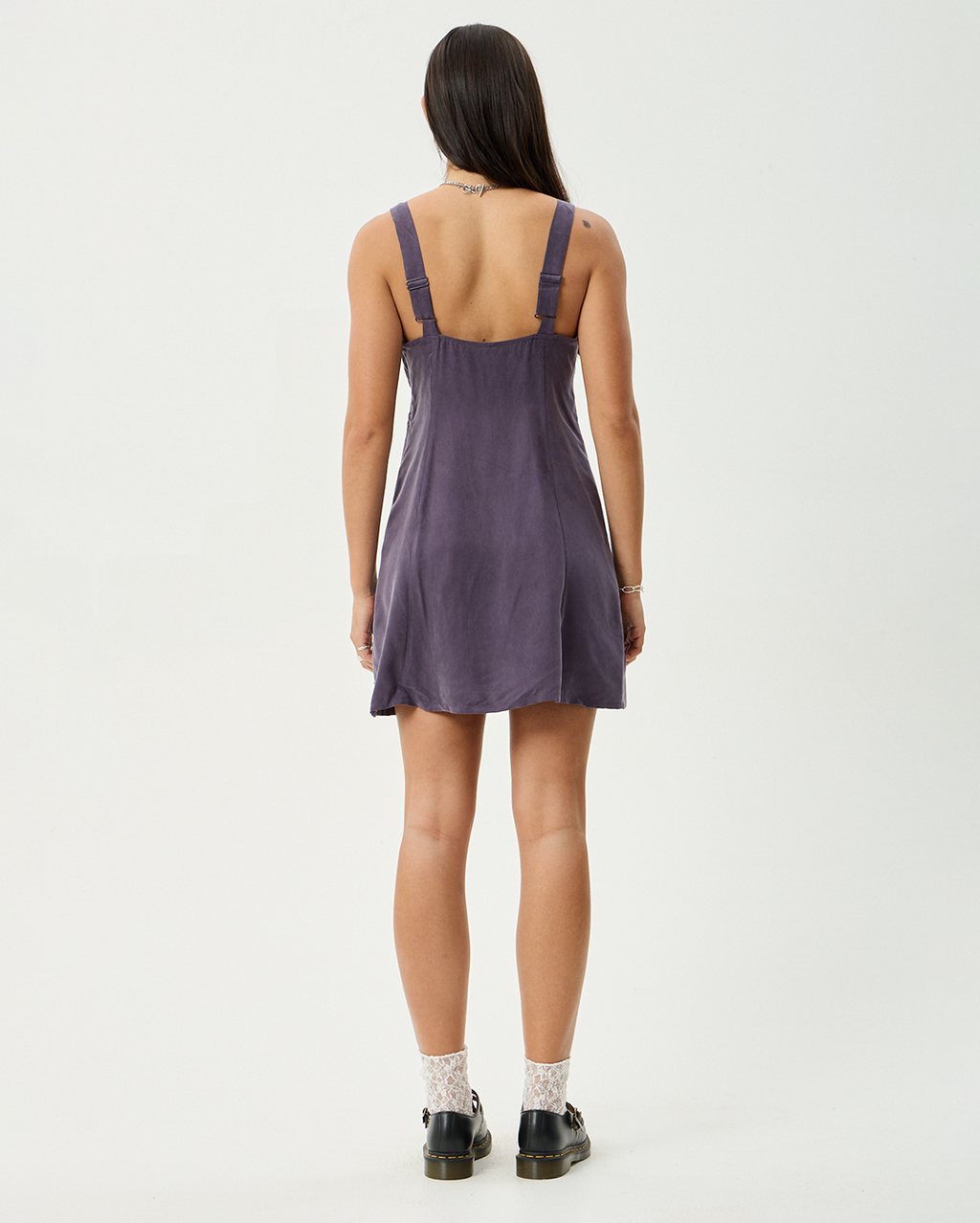 Gerry - Cupro Mini Dress - Aubergine - Afends