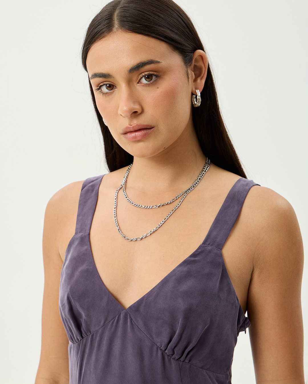 Gerry - Cupro Mini Dress - Aubergine - Afends
