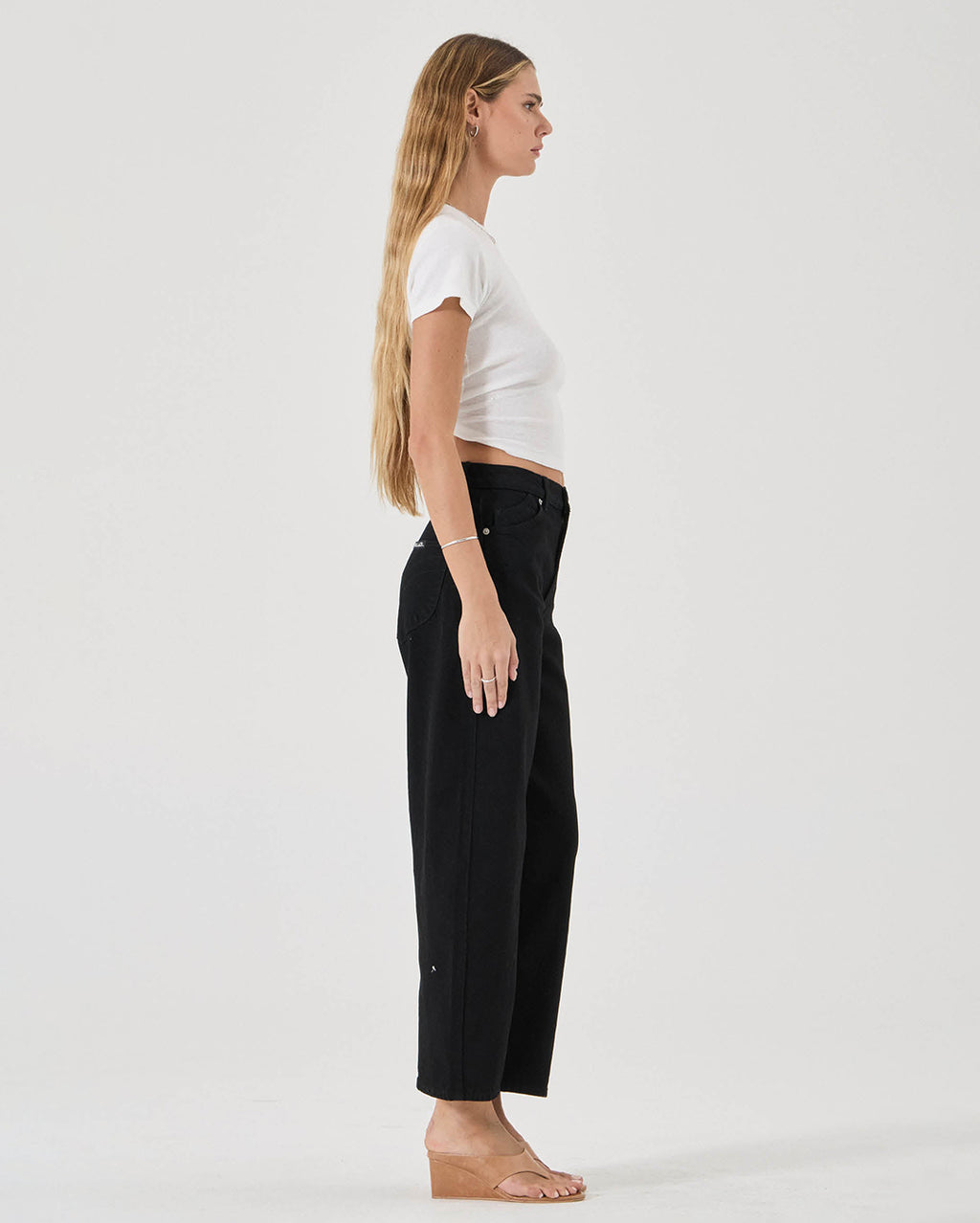 Gigi Barrel Denim Jeans - Jet Black - Rollas