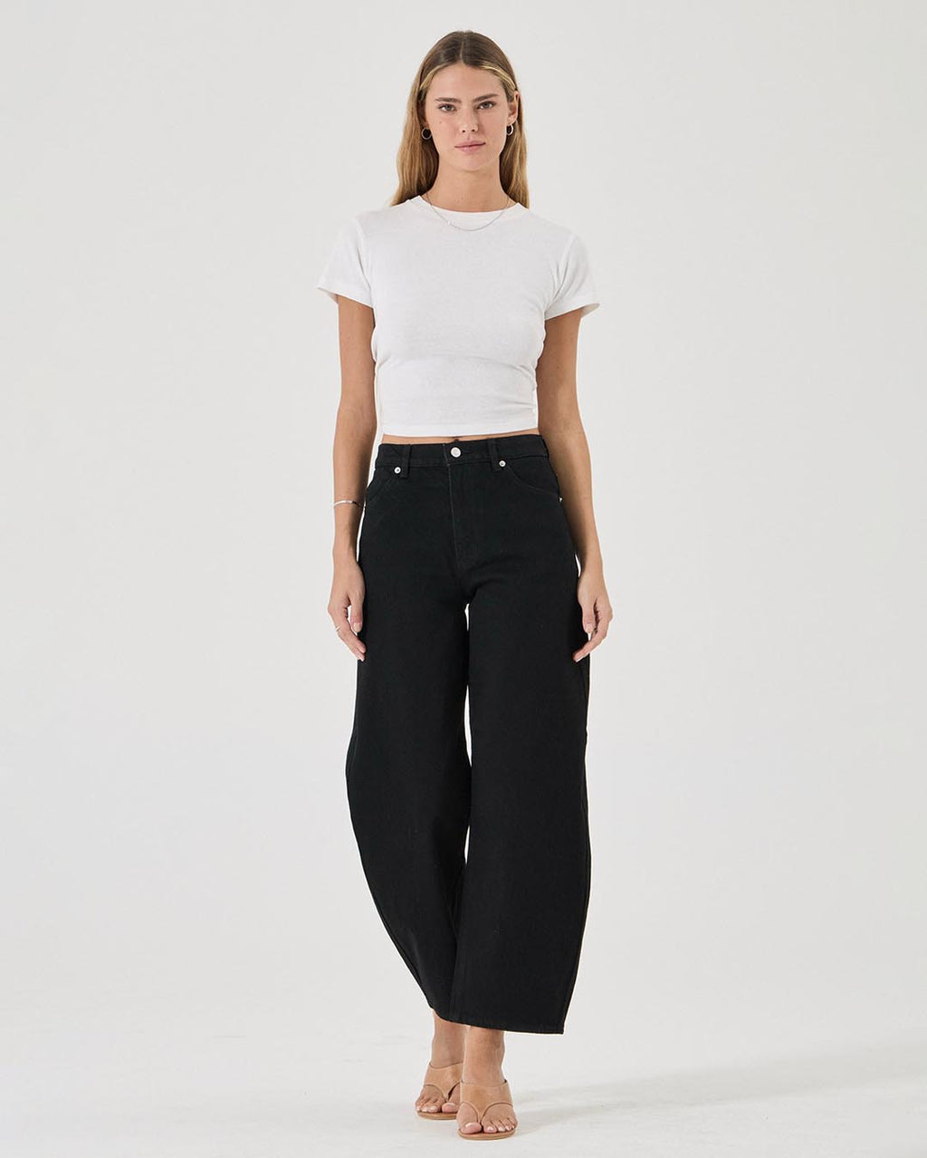 Gigi Barrel Denim Jeans - Jet Black - Rollas