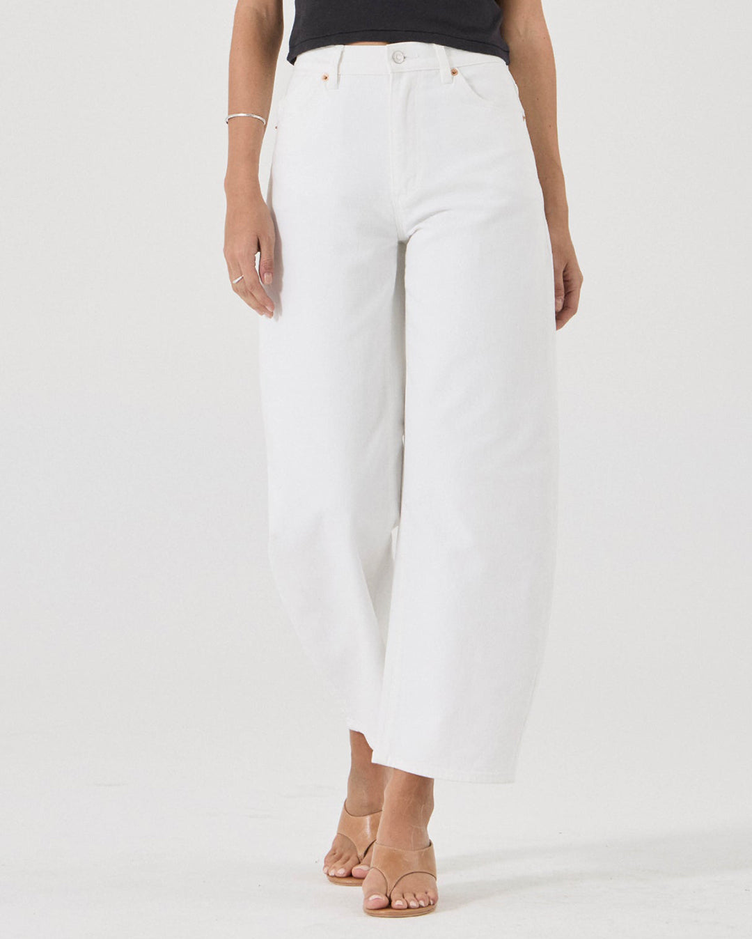 Gigi Barrel Denim Jeans - Vintage White - Rollas