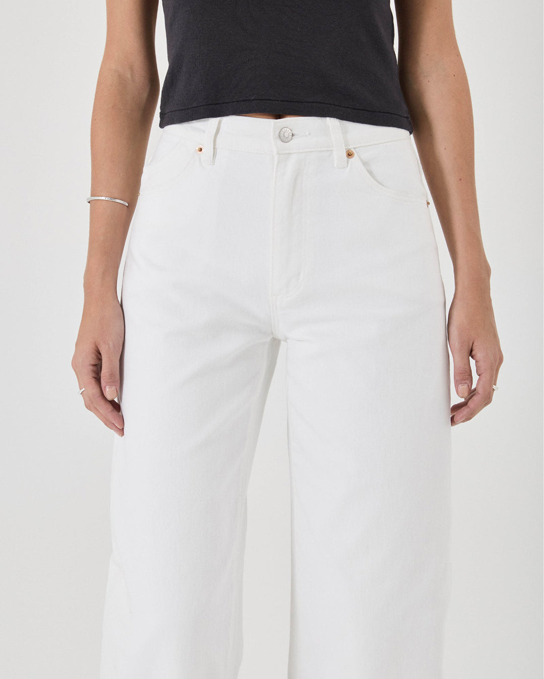 Gigi Barrel Denim Jeans - Vintage White - Rollas