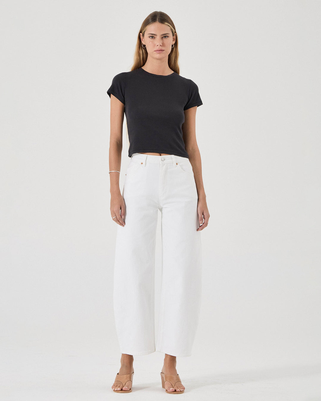 Gigi Barrel Denim Jeans - Vintage White - Rollas