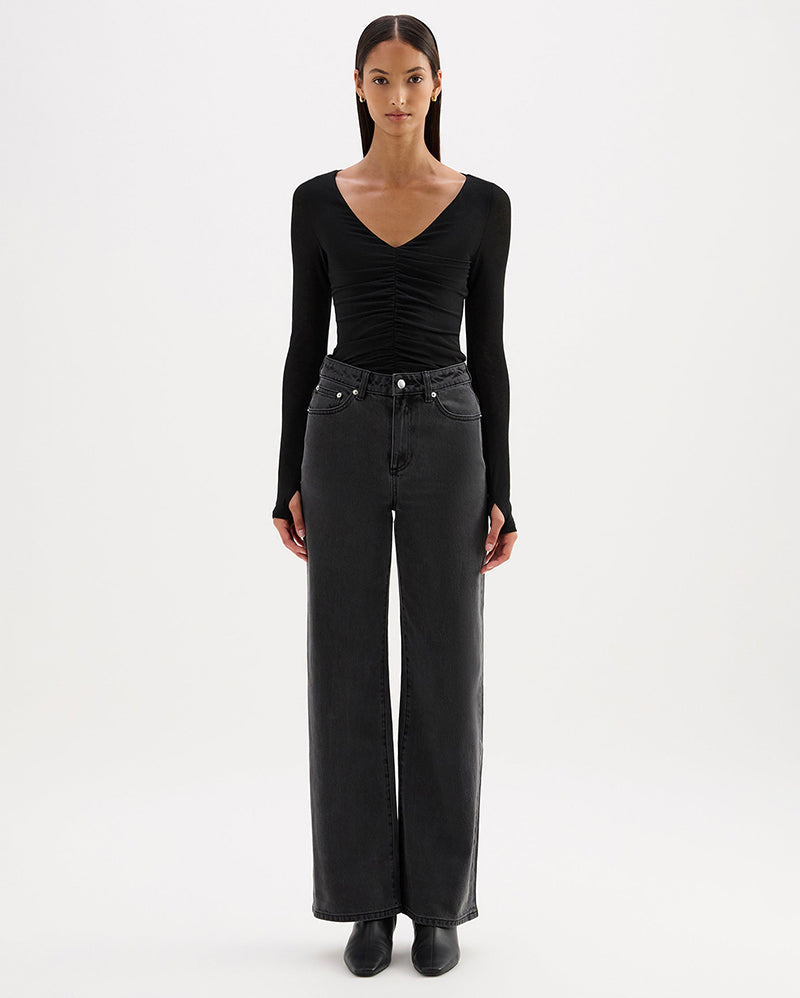 Gigi Mesh Top - Black - Nude Lucy