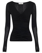 Gigi Mesh Top - Black - Nude Lucy