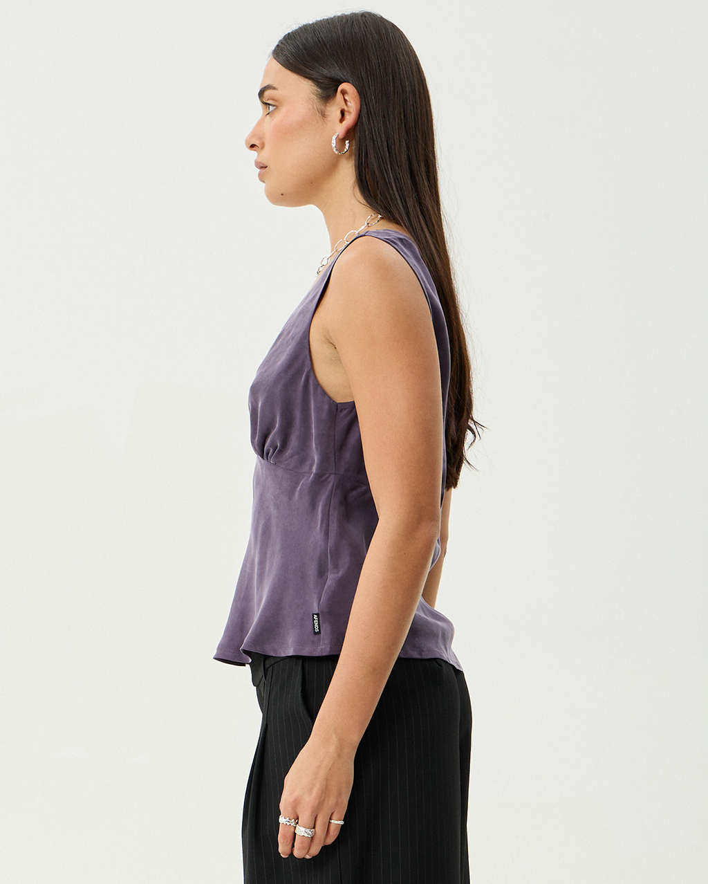 Giselle - Cupro Sleeveless Top - Aubergine - Afends