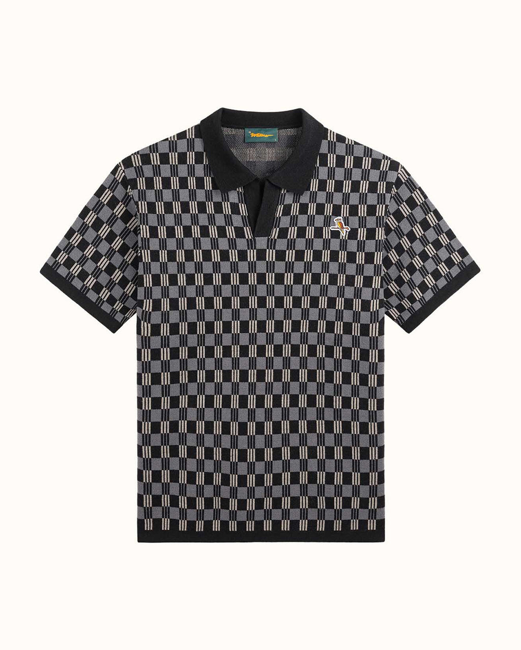 Gold Label Flint Jacquard Polo - Black - Walker Golf Things
