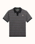 Gold Label Flint Jacquard Polo - Black - Walker Golf Things