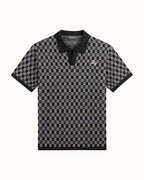 Gold Label Flint Jacquard Polo - Black - Walker Golf Things