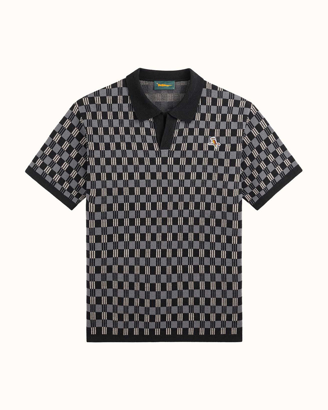 Gold Label Flint Jacquard Polo - Black - Walker Golf Things