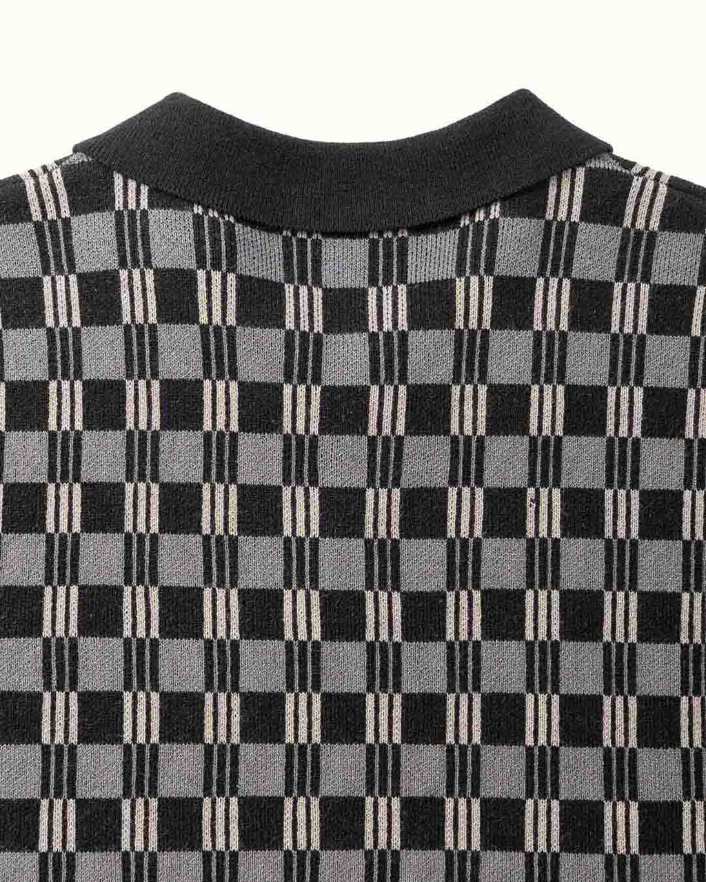 Gold Label Flint Jacquard Polo - Black - Walker Golf Things
