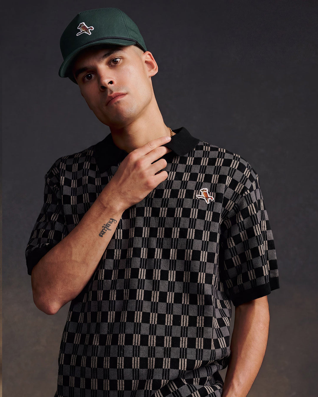 Gold Label Flint Jacquard Polo - Black - Walker Golf Things