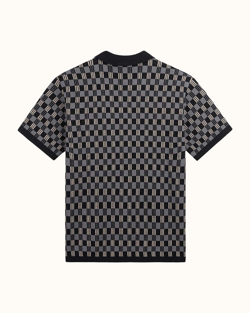 Gold Label Flint Jacquard Polo - Black - Walker Golf Things